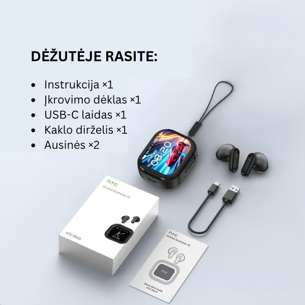 Dirbtinio intelekto vertimo ausinės su išmaniuoju ekranu