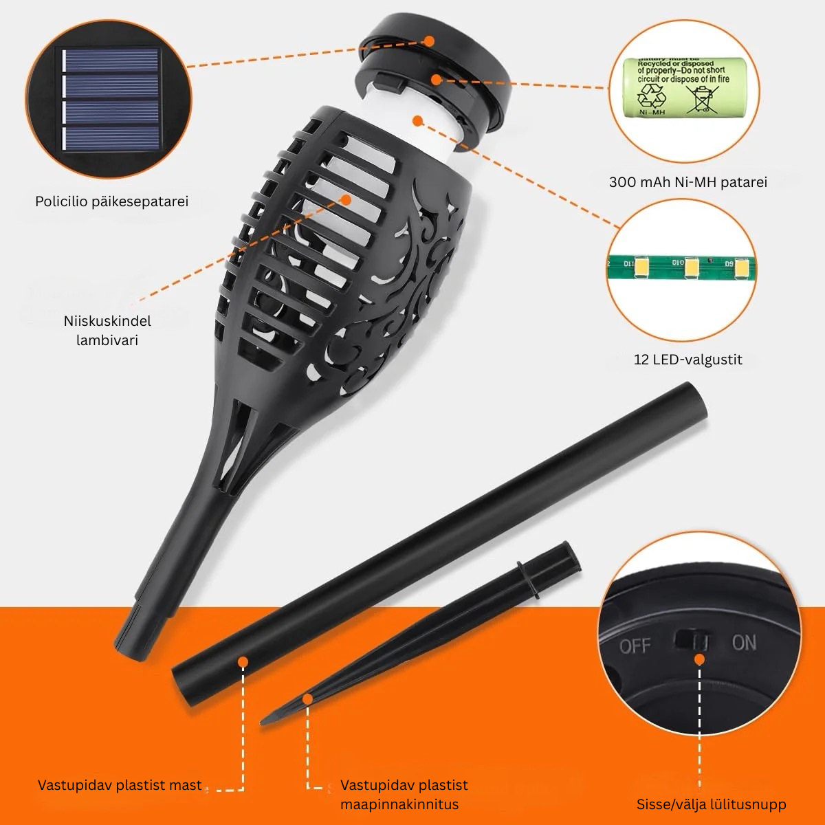 🔥2025 Päikesenergia lamp – Õuedekoratsioon leegiefektiga