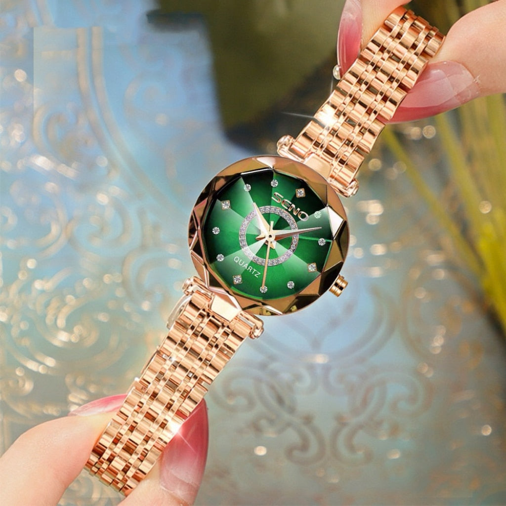 SENO™ Elegance – stiilne kuldne, nahkne ja veekindel käekell