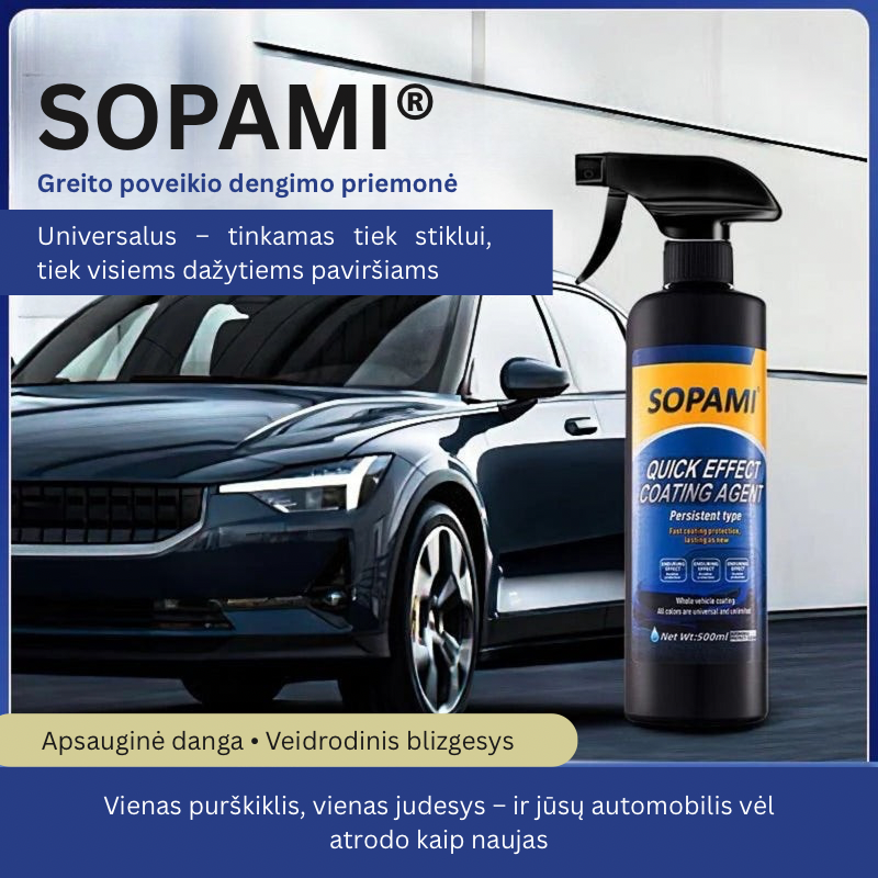 Sopami™ Nano purškiklis automobiliui | Kristalinis padengimas, blizgesys ir ilgalaikė apsauga!
