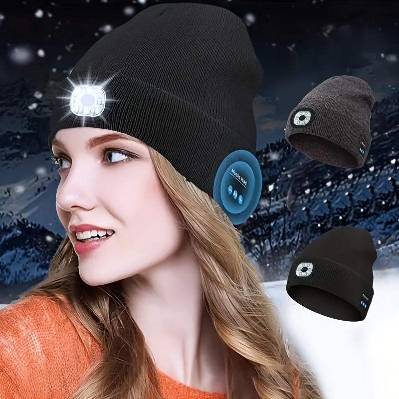 Soojendav muusika- ja valgusmüts Bluetoothiga