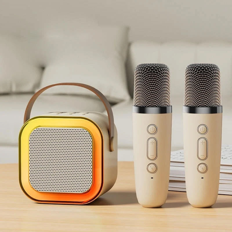 Mini karaoke masin juhtmevabade mikrofonidega