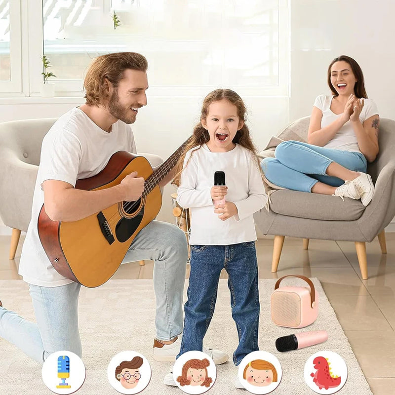 Mini karaoke masin juhtmevabade mikrofonidega
