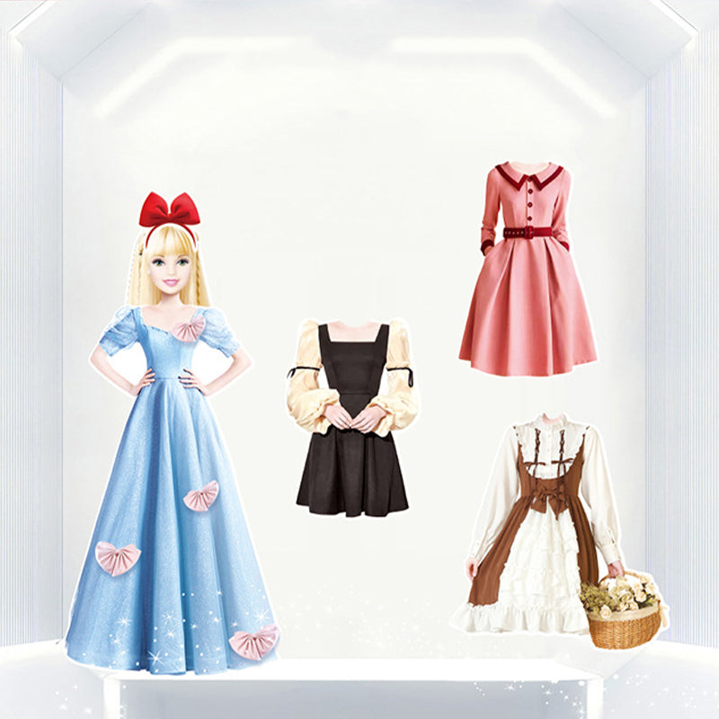 👗Magnetiline paberist nukk printsessi riietamiseks👸