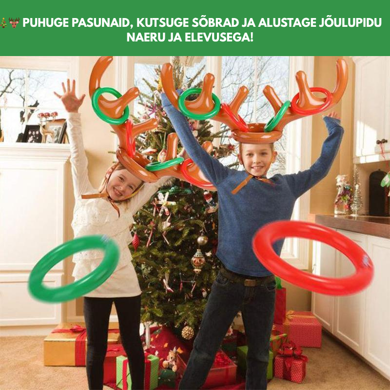🎉 Jõulumäng „Sarvede loopimine“ – täispuhutavad põdra sarved