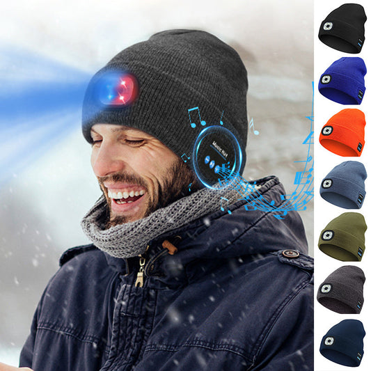 Soojendav muusika- ja valgusmüts Bluetoothiga