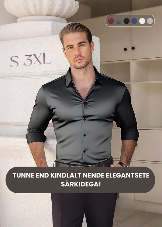 Meeste pikad varrukad, krae ja nööbid, ühet värvi