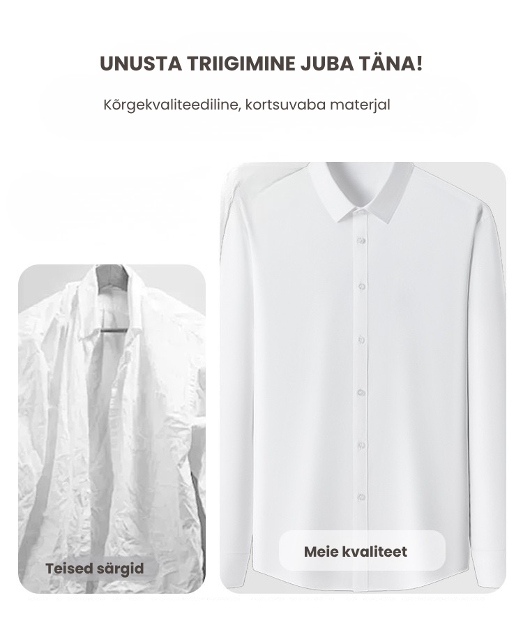 Meeste pikad varrukad, krae ja nööbid, ühet värvi