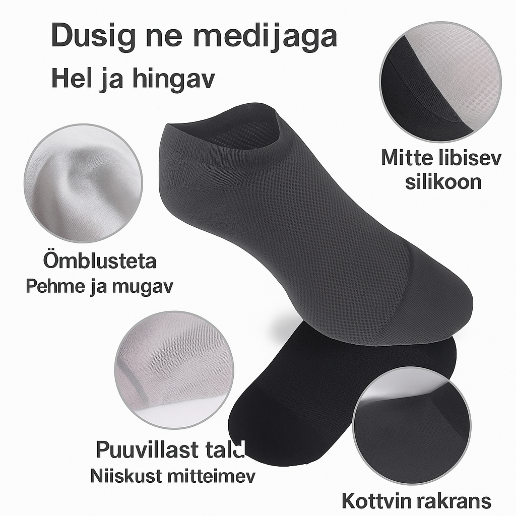 Üliõhukesed libisemiskindlad nähtamatud sokid