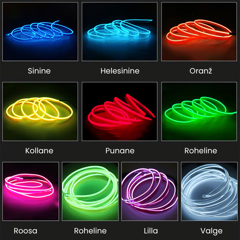 🚗 Auto dekoratiivne RGB LED riba💡