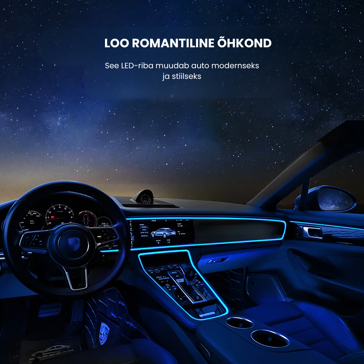 🚗 Auto dekoratiivne RGB LED riba💡