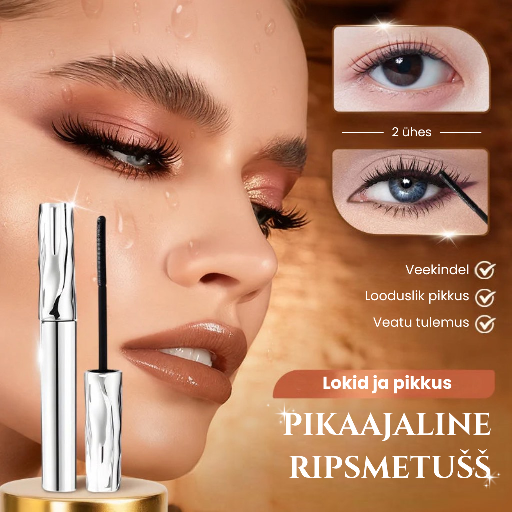 Pikendav veekindel ripsmetušš – rikastatud kiududega, mis annavad intensiivse kaare ja loomuliku tulemuse ilma tükikesteta 💄👁️