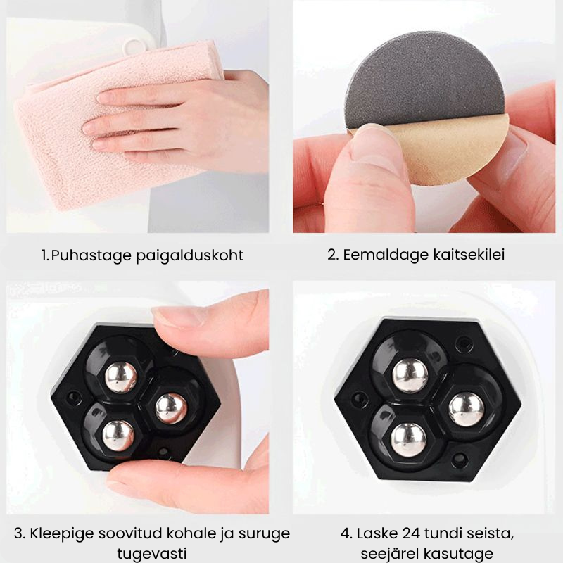 360° pöörlevad kolmekordsed mööblirattad