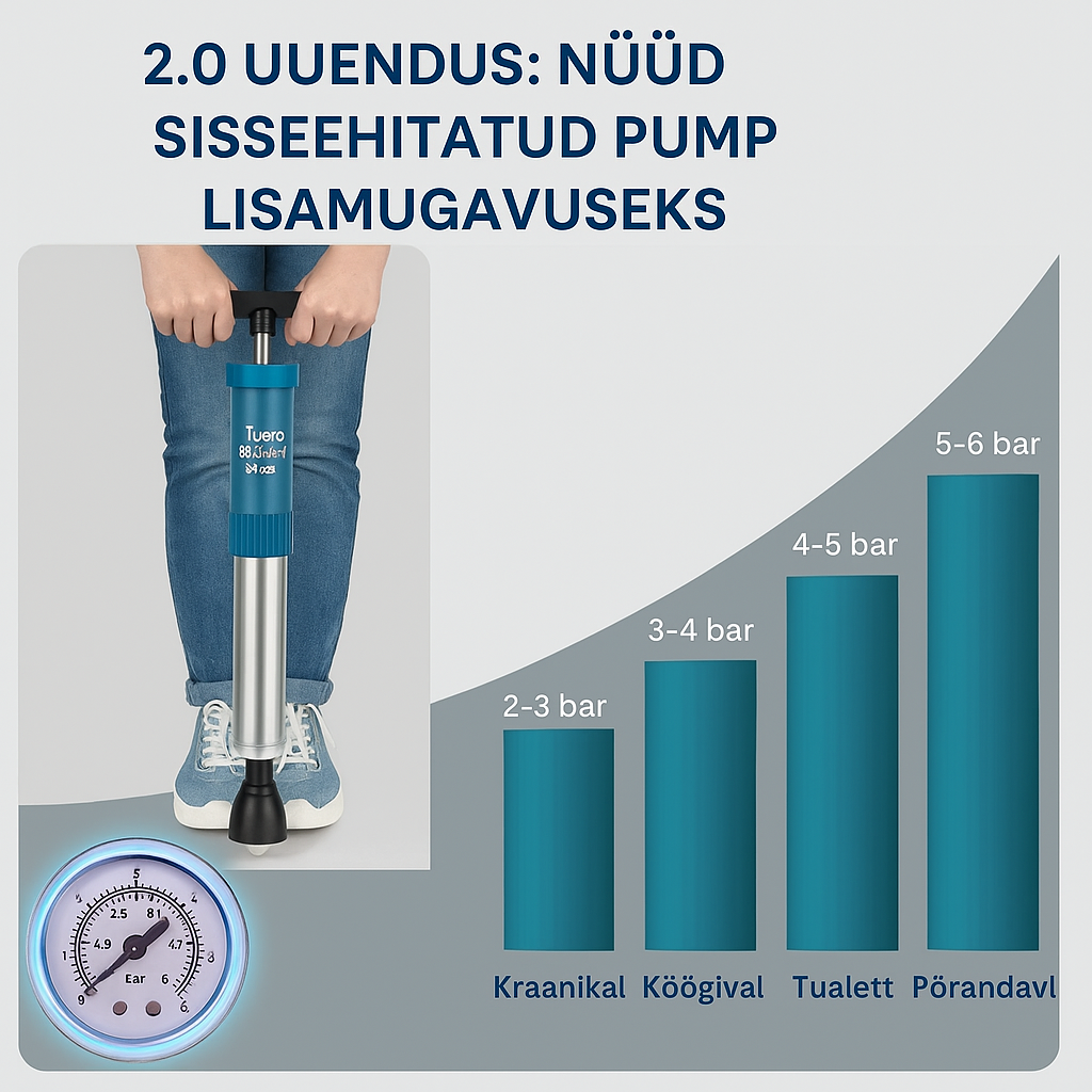 Täiustatud Turbo õhurõhu kolb 2.0™ | Eemaldab kõik äravooluummistused!