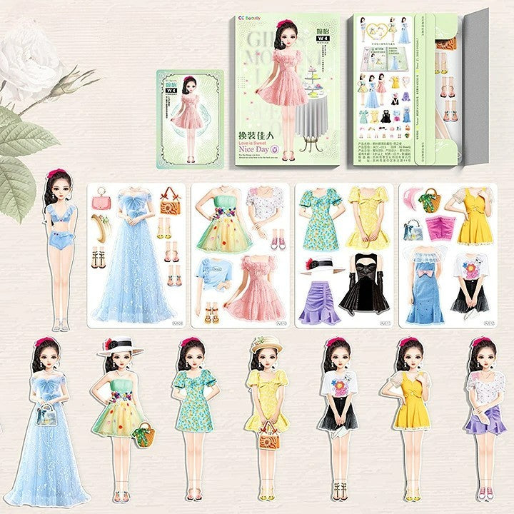 👗Magnetiline paberist nukk printsessi riietamiseks👸