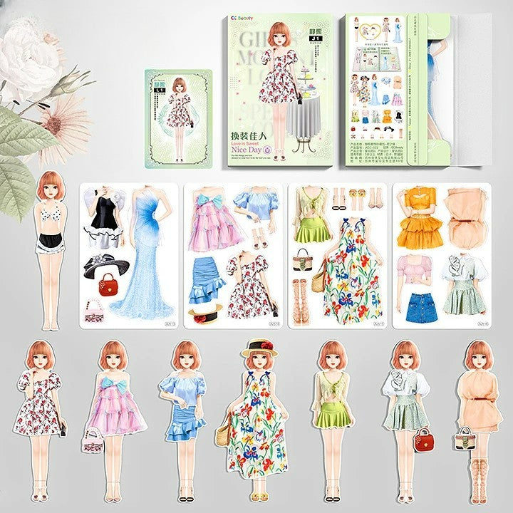 👗Magnetiline paberist nukk printsessi riietamiseks👸
