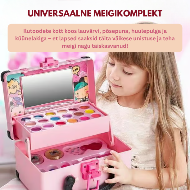 🌸 Laste pestav meigikomplekt – ohutu ja loominguline mäng
