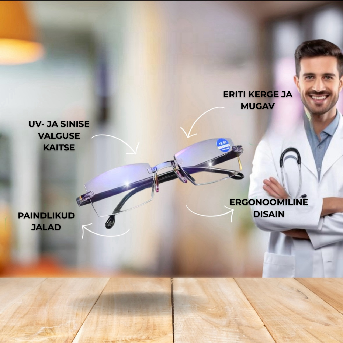 Nutikad kiirgusvastased prillid – Vision™ + nahast vutlar