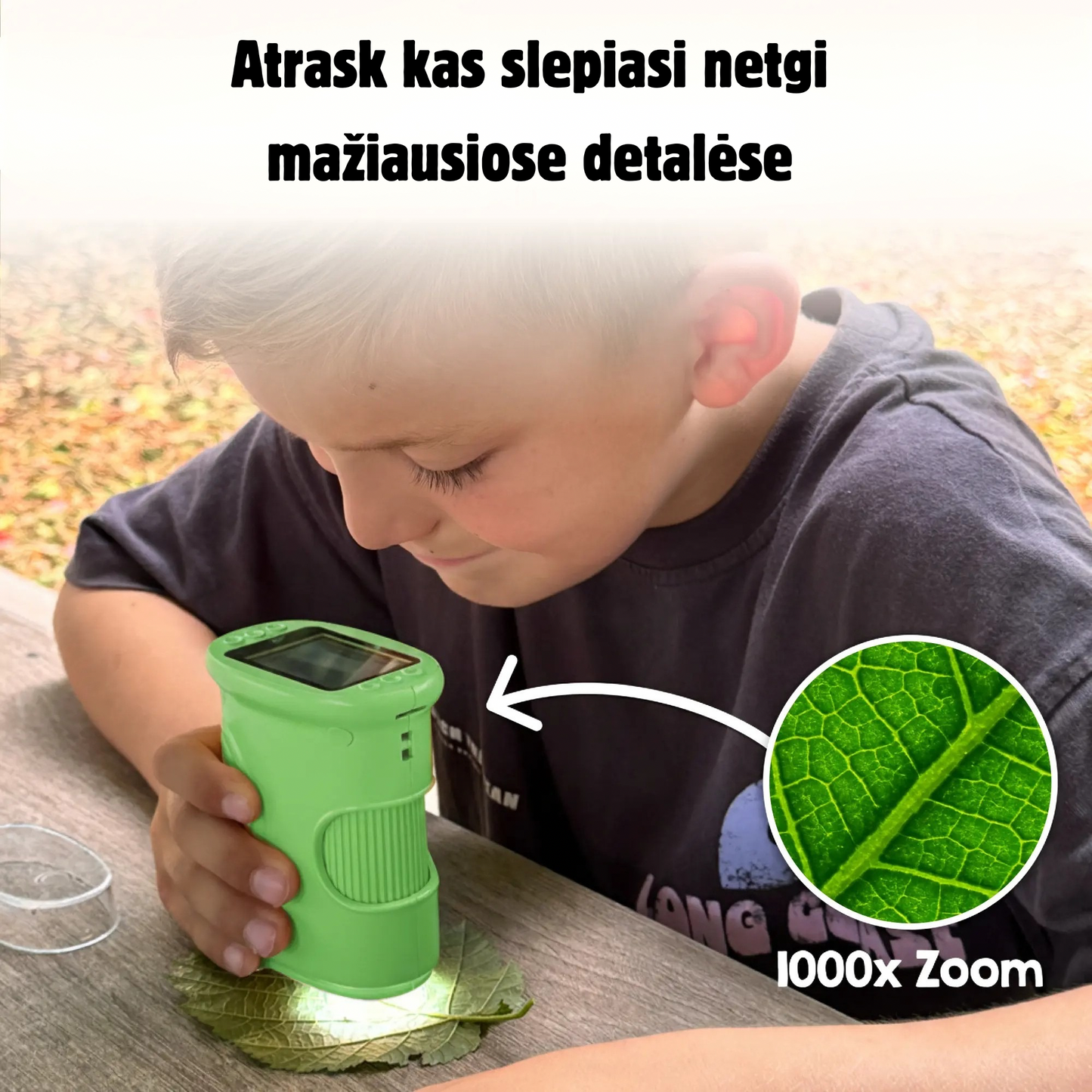 Išmanusis nuotykių mikroskopas su ekranu vaikams