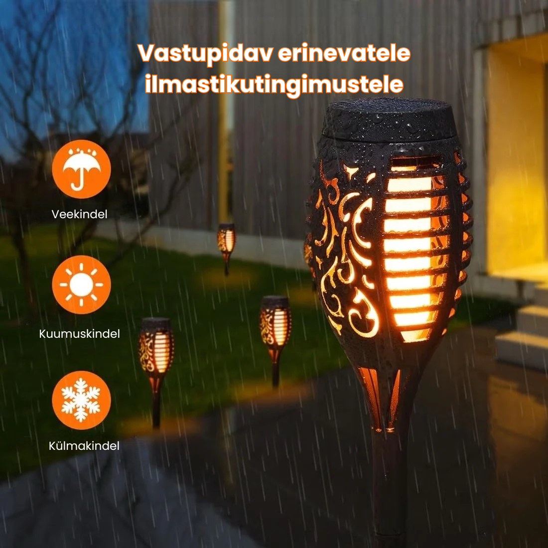 🔥2025 Päikesenergia lamp – Õuedekoratsioon leegiefektiga
