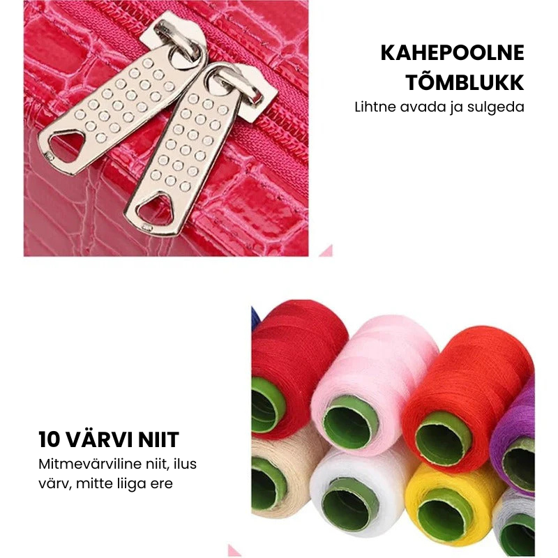 CraftVault kaasaskantav õmbluskomplekt kunstnahast vutlaris