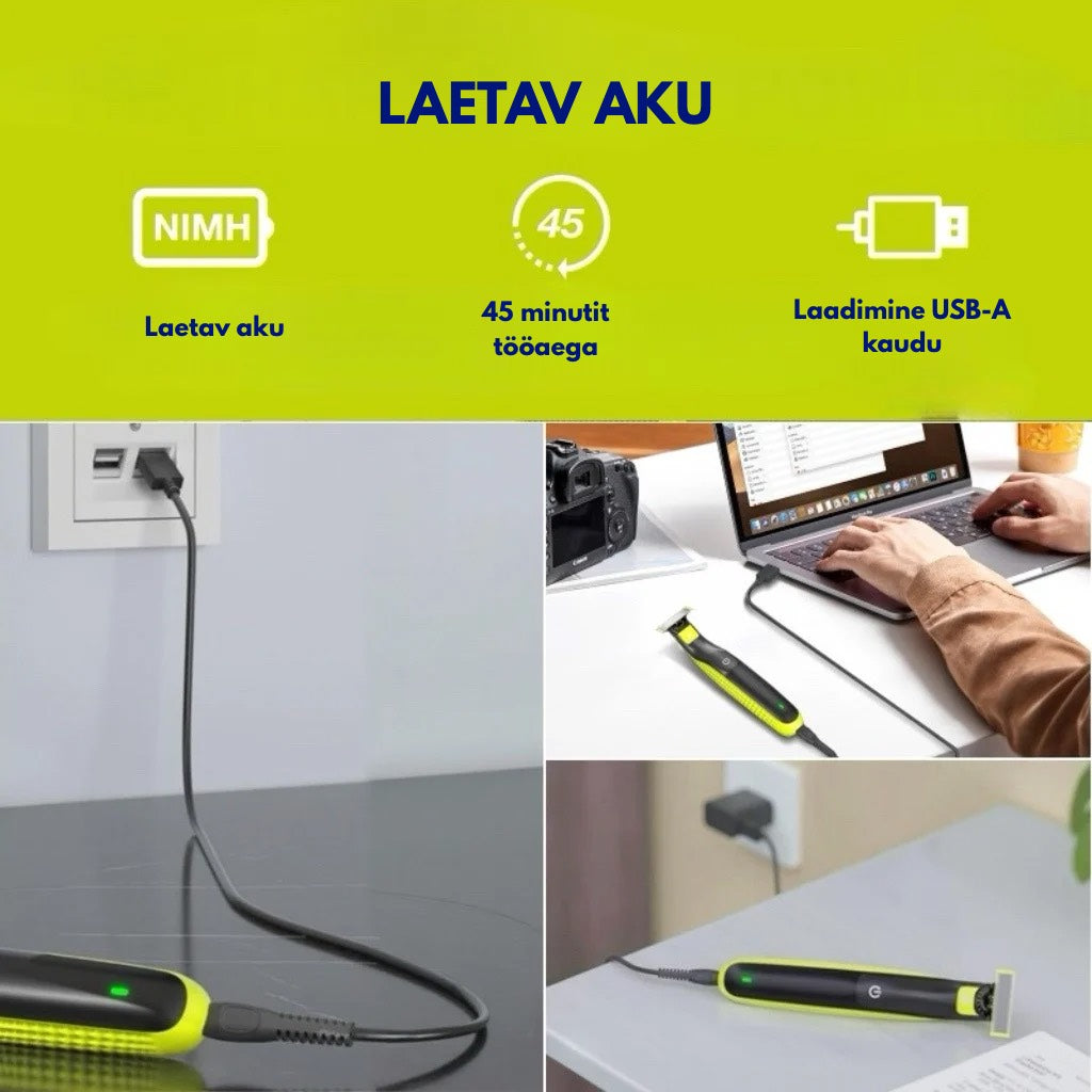 360° Flex Blade – professionaalne mitmefunktsionaalne meeste USB-trimmer
