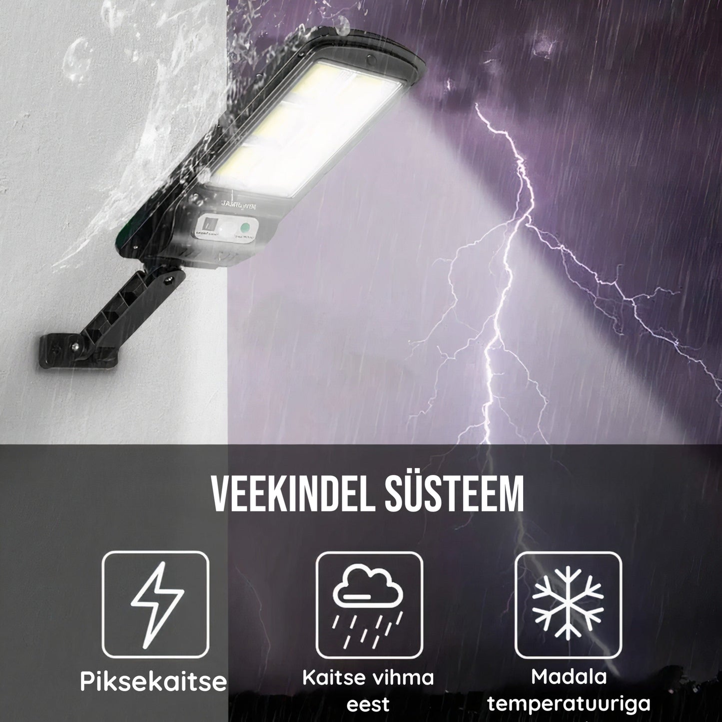 Päikeseenergial töötav LED valgusti liikumisanduriga