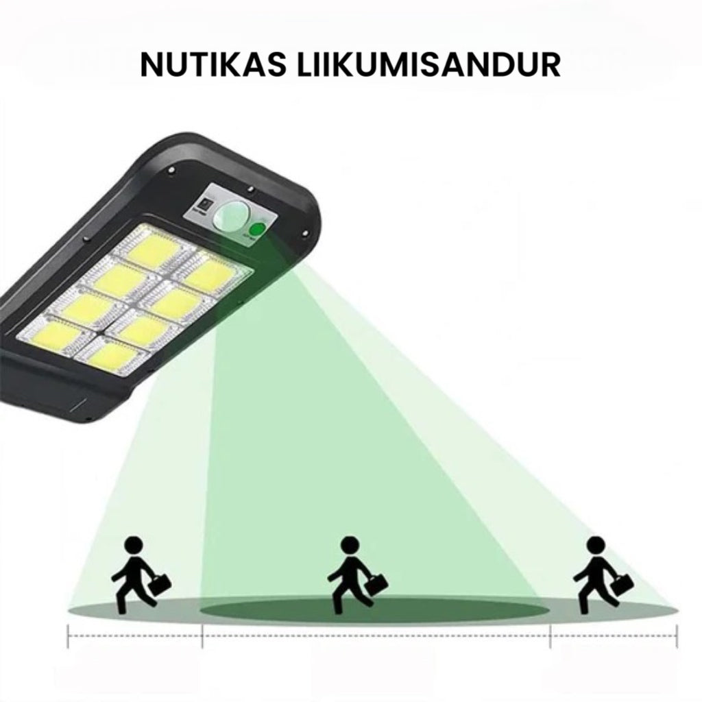 Päikeseenergial töötav LED valgusti liikumisanduriga