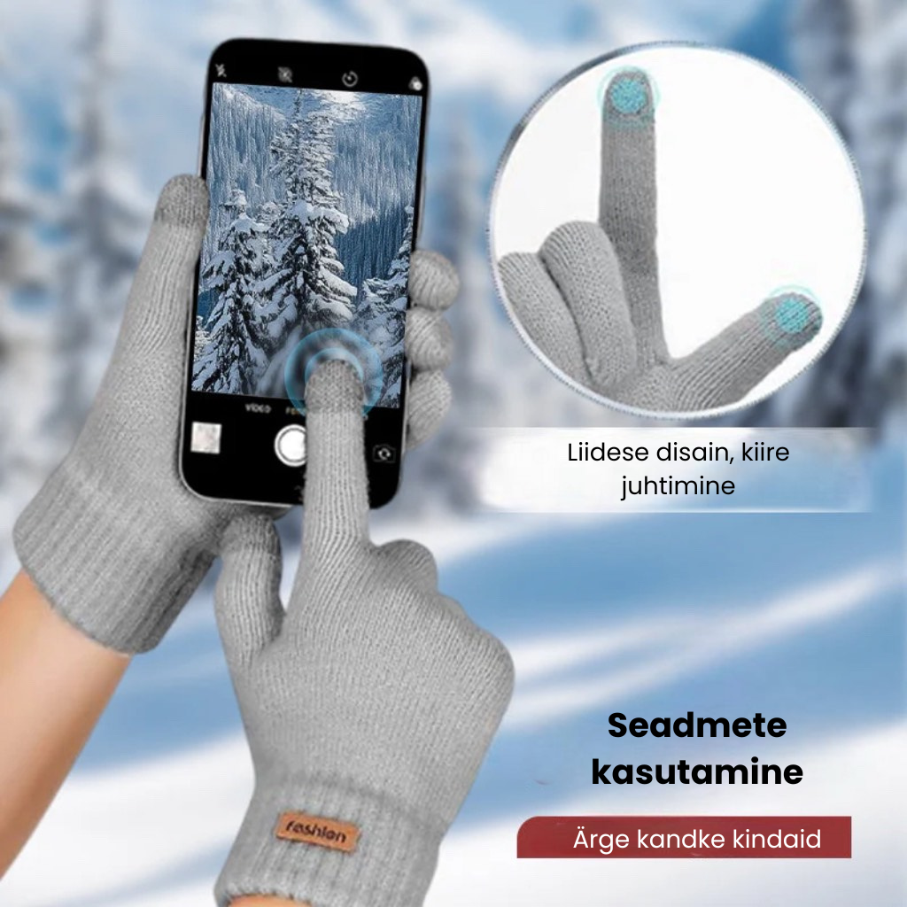Soojad, termo-kootud puuteekraanile sobivad kindad