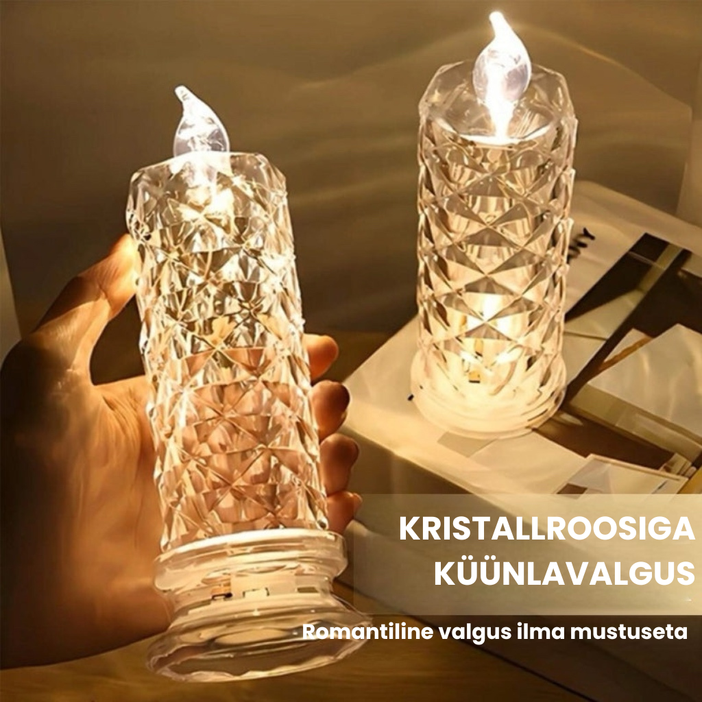 ✨ Kristallroosi küünlajalg – romantiline valgus ilma vaevata