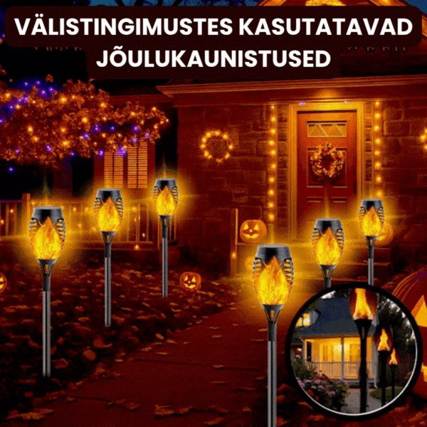 🔥2025 Päikesenergia lamp – Õuedekoratsioon leegiefektiga