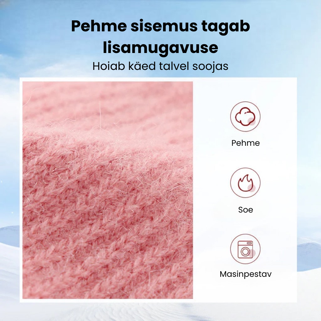 Soojad, termo-kootud puuteekraanile sobivad kindad