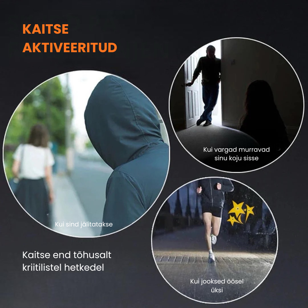 Autovõtme kujuline enesekaitse taskulamp