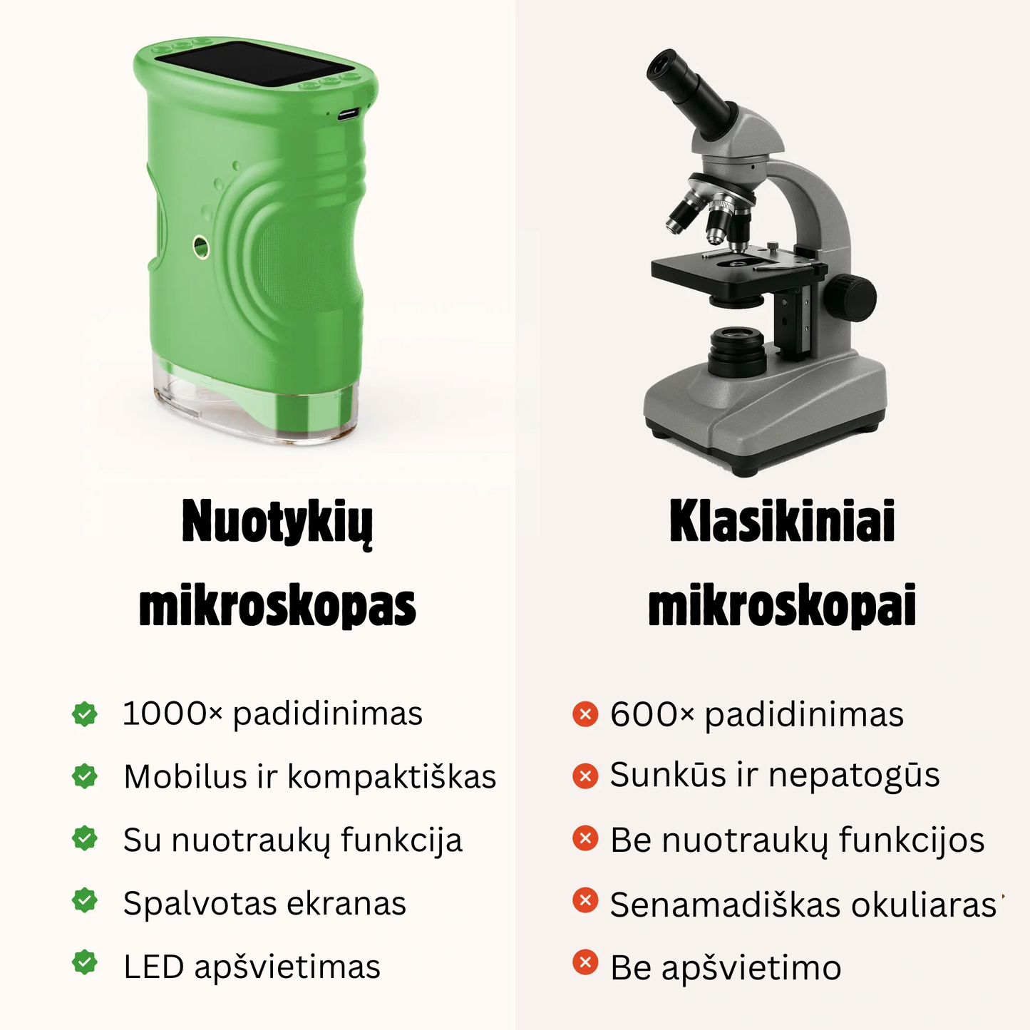 Išmanusis nuotykių mikroskopas su ekranu vaikams