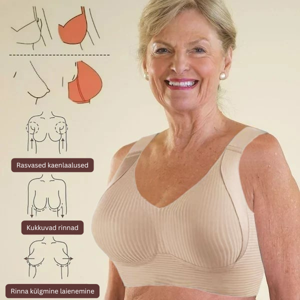 🎁 2025 MÜÜGILÕPP 🎁💕 Õrnalt triibuline õmblusteta rinnahoidja W-tugevdusega – mugavus ja stiil ühes!