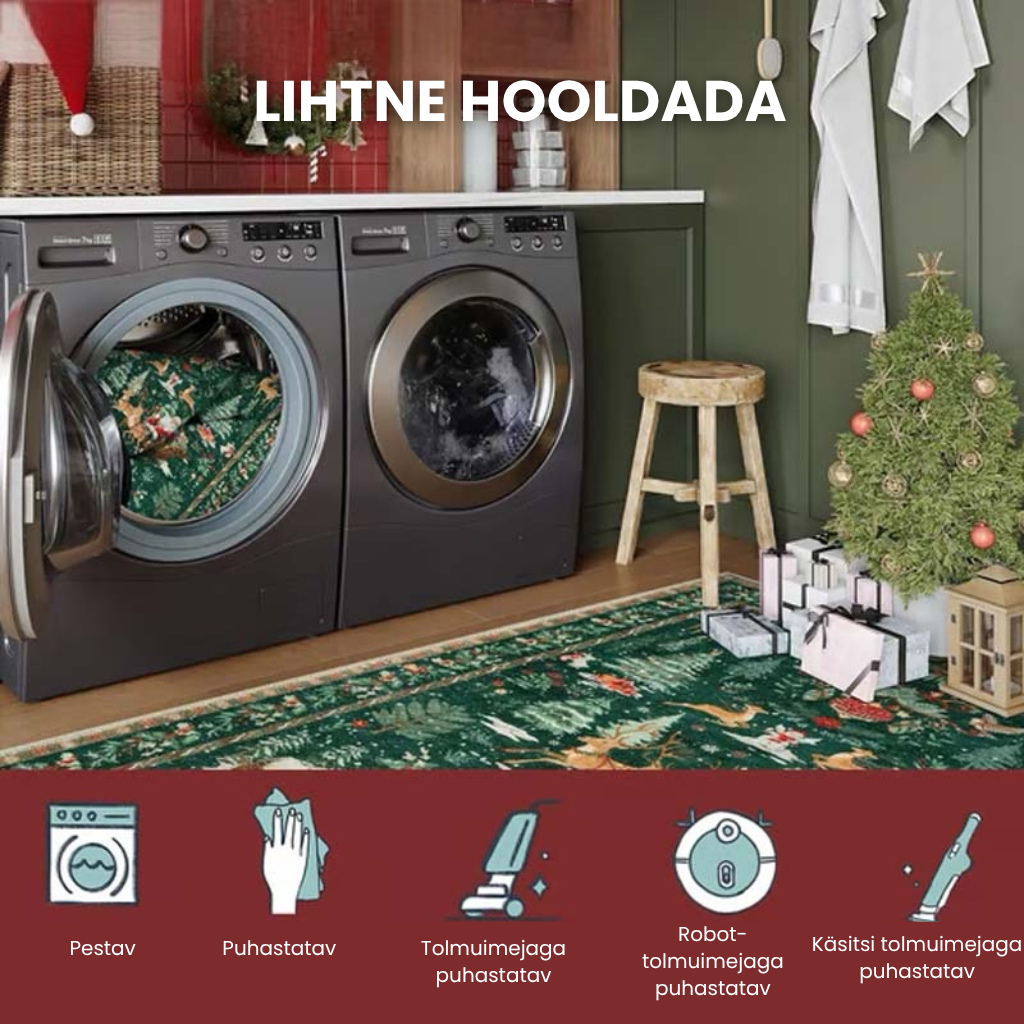 Pehmed, libisemiskindlad jõulumatid kodu kaunistamiseks