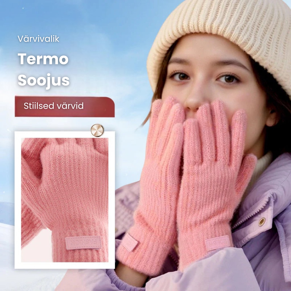 Soojad, termo-kootud puuteekraanile sobivad kindad