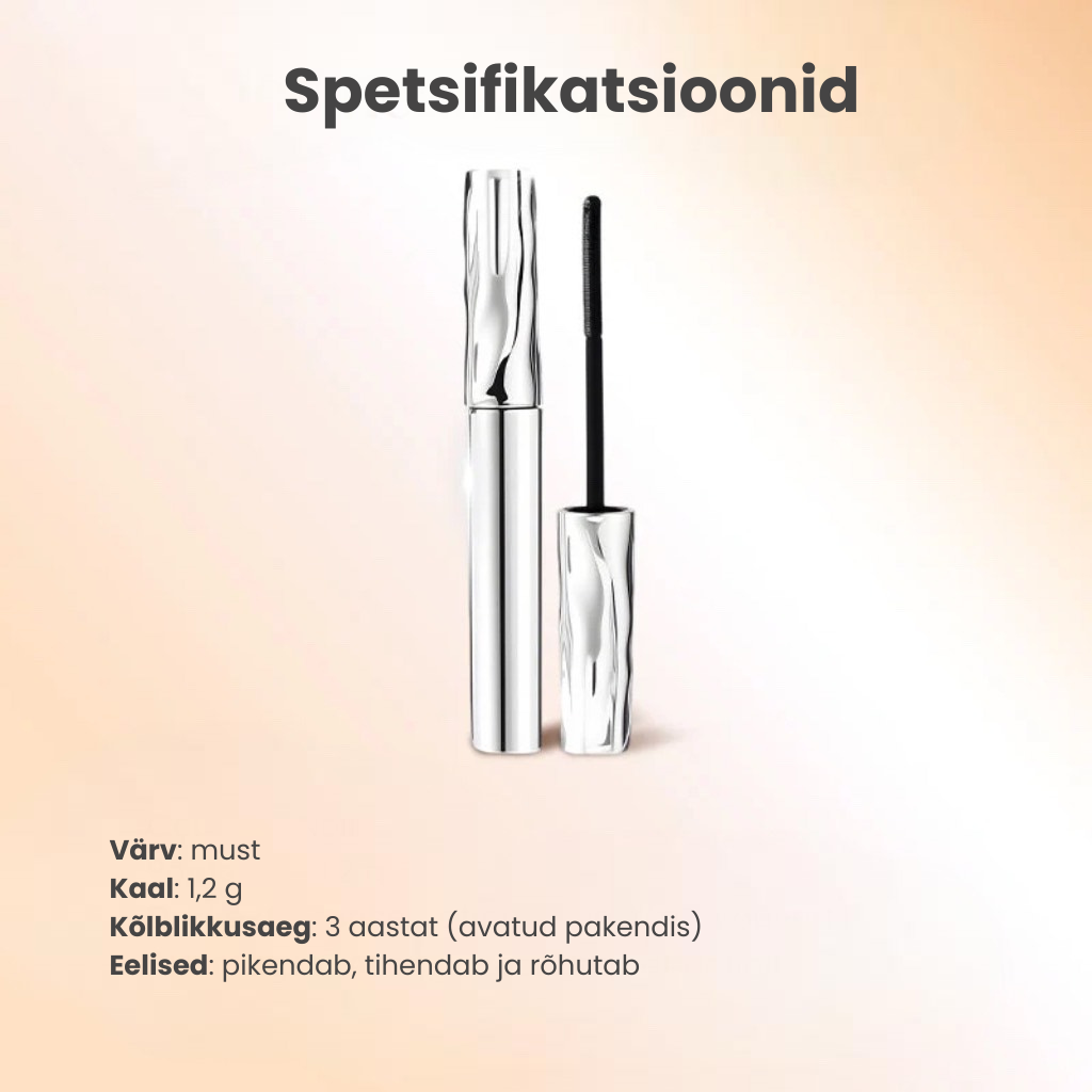 Pikendav veekindel ripsmetušš – rikastatud kiududega, mis annavad intensiivse kaare ja loomuliku tulemuse ilma tükikesteta 💄👁️