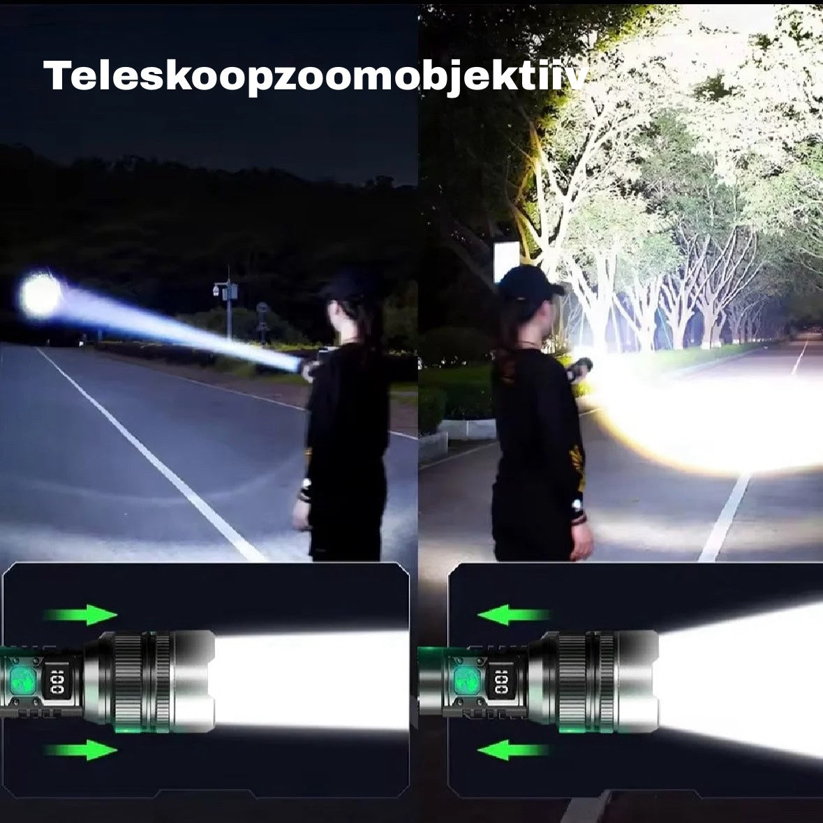 Teleskoopilise suumiga taskulamp – eriti ere LED-valgusti