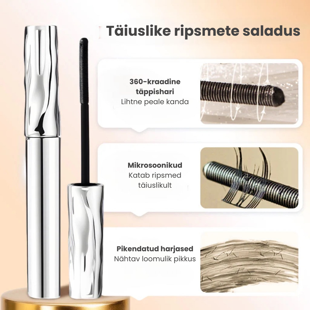 Pikendav veekindel ripsmetušš – rikastatud kiududega, mis annavad intensiivse kaare ja loomuliku tulemuse ilma tükikesteta 💄👁️