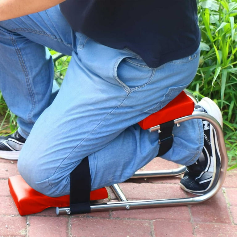 KneeComfort™ kaasaskantav aiatööpingi ja tool reguleeritava hoidikuga