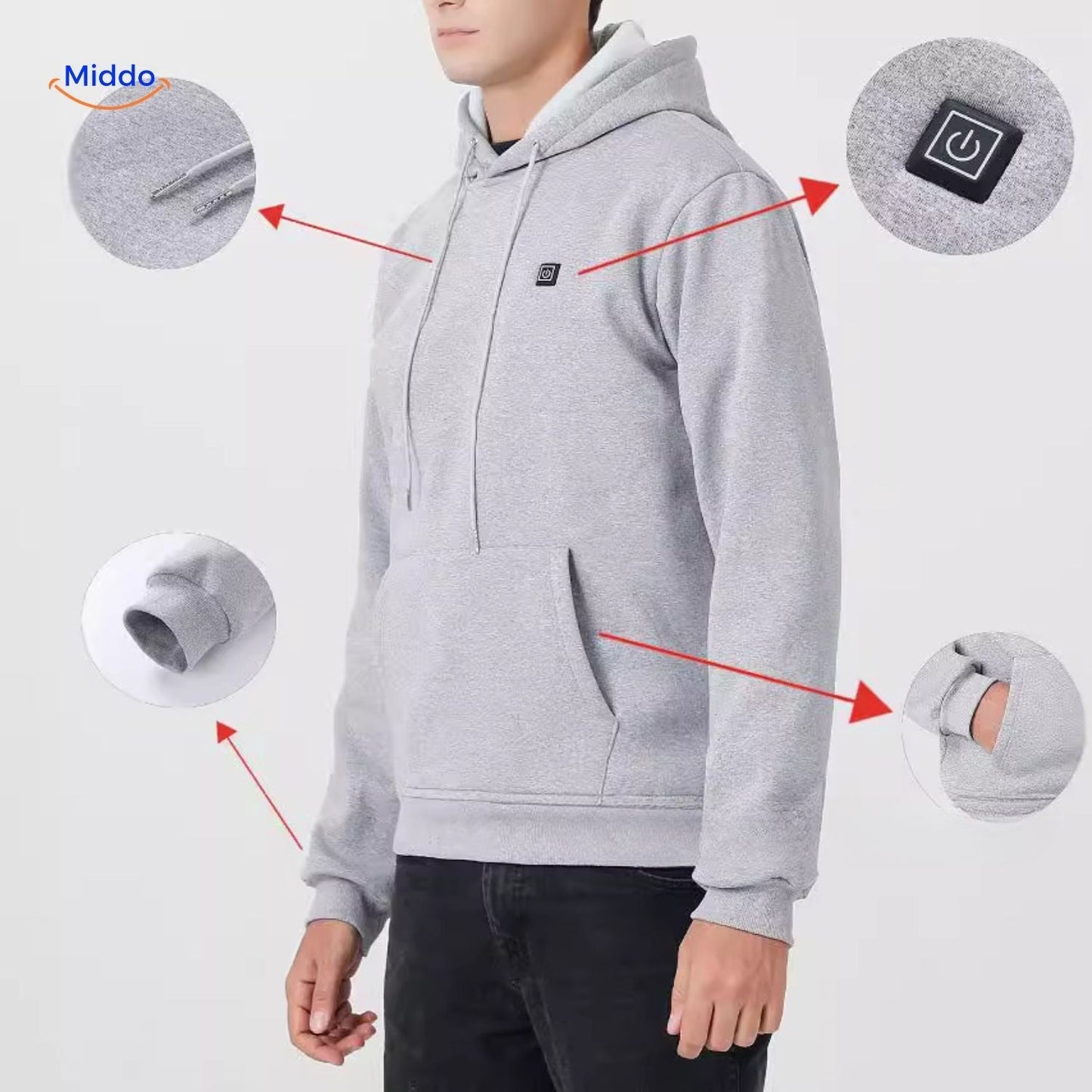 Hoodie | USB kuumus, soojust väljaspool ja paindlik vaba aja stiil!