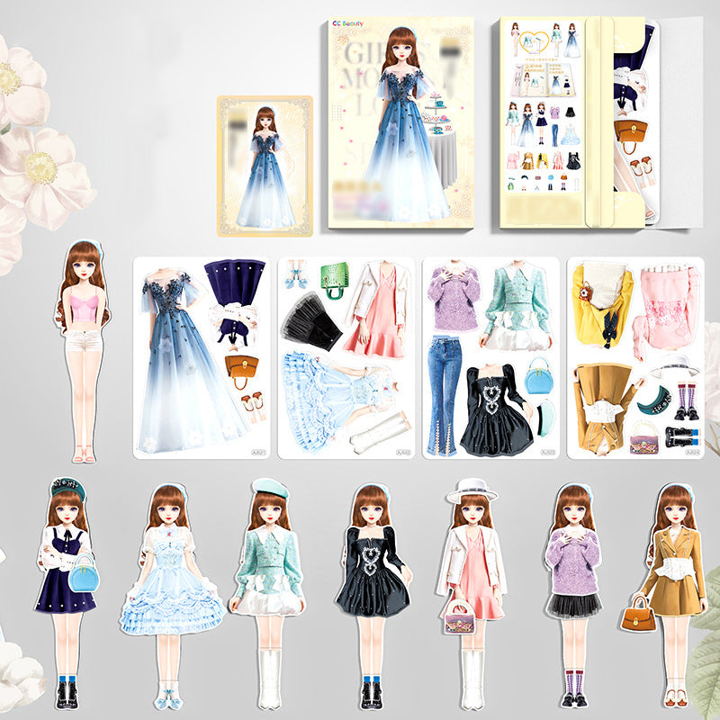 👗Magnetiline paberist nukk printsessi riietamiseks👸